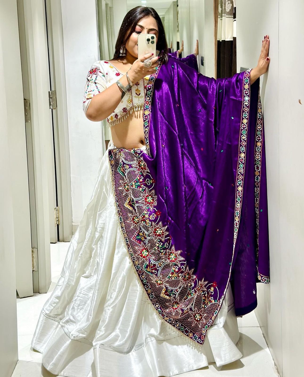 Pc N01 White Colour Chinon Embroidery Designer Lehenga Choli Wholesalers IN Delhi